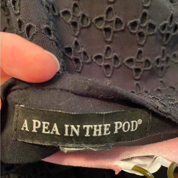 Pea in the Pod Maternity Dress black eyelet DVF - Picture 2 of 4